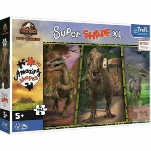 Trefl Puzzle Super Shape színes dinoszauruszok/Jurassic World, 104 XL darab kép