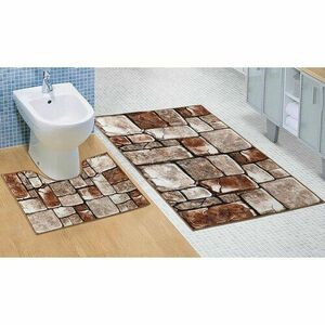 Bellatex fürdőszobai szőnyegkészlet Kőpadló 3D, 60 x 100 cm, 60 x 50 cm kép