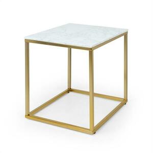 Besoa White Pearl I, dohányzóasztal, 50 x 50 x 50 cm (SZ x M x M), márvány, arany/fehér kép