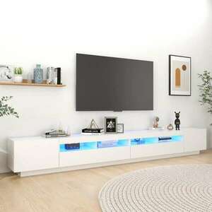 vidaXL fehér TV-szekrény LED-lámpákkal 300 x 35 x 40 cm kép