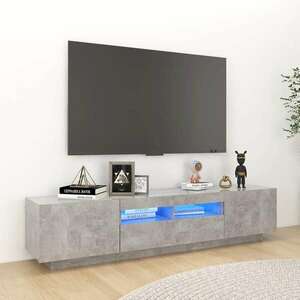 vidaXL betonszürke TV-szekrény LED-lámpákkal 180 x 35 x 40 cm kép
