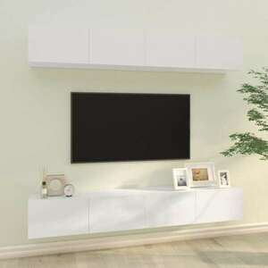 vidaXL 4 db magasfényű fehér fali TV-szekrény 100 x 30 x 30 cm kép