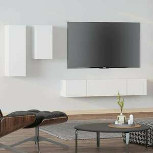 vidaXL 4 részes fehér szerelt fa TV-szekrényszett kép