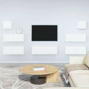 vidaXL 7 részes fehér szerelt fa TV-szekrényszett kép