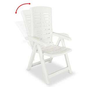 6 db fehér dönthető műanyag kerti szék kép