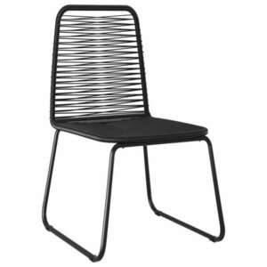 4 db fekete polyrattan kültéri szék kép