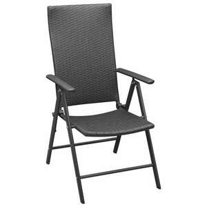 4 db fekete polyrattan kerti szék kép
