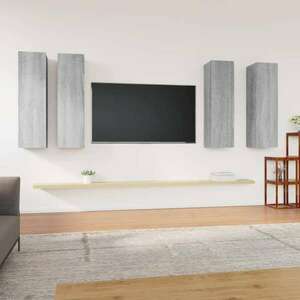 vidaXL 4 db szürke sonoma színű szerelt fa TV-szekrény 30, 5x30x110 cm kép