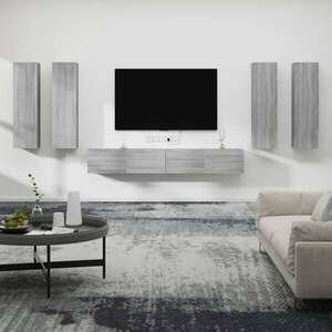 vidaXL 6 részes szürke sonoma színű szerelt fa TV-szekrényszett kép
