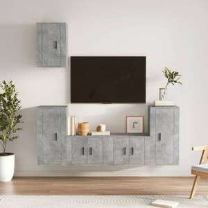 vidaXL 5 részes betonszürke szerelt fa TV-szekrényszett kép