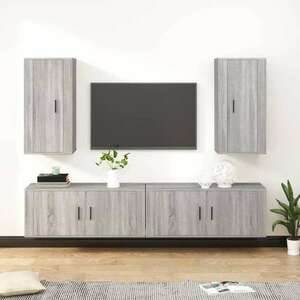 vidaXL 4 részes szürke sonoma színű szerelt fa TV-szekrényszett kép
