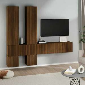 vidaXL barna tölgyszínű falra szerelhető szerelt fa TV-szekrény kép