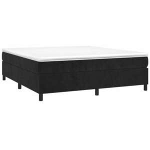 Fekete bársony rugós ágy matraccal 200x200 cm kép