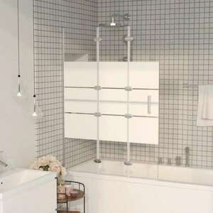 vidaXL fehér ESG zuhanykabin összecsukható ajtóval 100 x 140 cm kép
