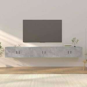 vidaXL 3 db betonszürke fali TV-szekrény 100 x 34, 5 x 40 cm kép