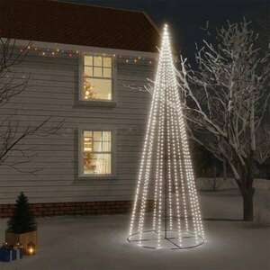 vidaXL kúp alakú karácsonyfa 732 hideg fehér LED-del 160 x 500 cm kép
