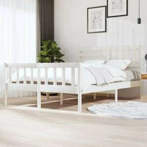vidaXL fehér tömör fa ágykeret 150 x 200 cm (5FT King Size) kép