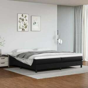 vidaXL fehér műbőr rugós ágy matraccal 200 x 200 cm kép