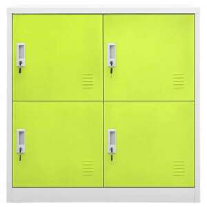 Világosszürke-zöld acél zárható szekrény 90 x 45 x 92, 5 cm kép