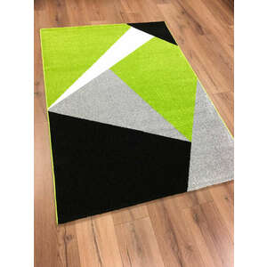 Barcelona 198 zöld-fekete geometriai mintás szőnyeg 160x230 cm kép