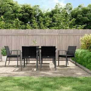 vidaXL 6 db fekete polyrattan kerti szék párnával 56, 5x57x83 cm kép