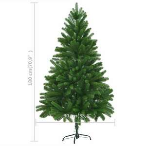 vidaXL zöld műkarácsonyfa LED-ekkel és gömbszettel 180 cm kép