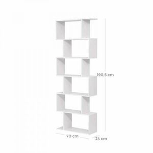 Könyvespolc / tároló polc - Vasagle Loft - 70 x 190 cm (fehér) kép