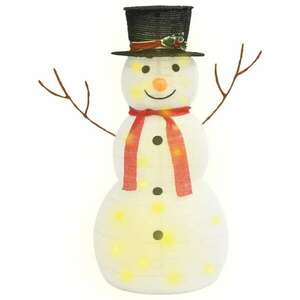 Luxusszövet dekoratív led-es karácsonyi hóemberfigura 90 cm kép