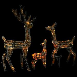 300 led-es színes akril karácsonyi rénszarvascsalád kép