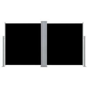 Fekete behúzható dupla oldalsó teraszi napellenző 170 x 600 cm kép