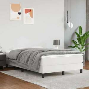 vidaXL fehér műbőr rugós ágy matraccal 120 x 200 cm kép