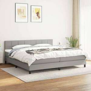 vidaXL világosszürke szövet rugós ágy matraccal 160 x 200 cm kép