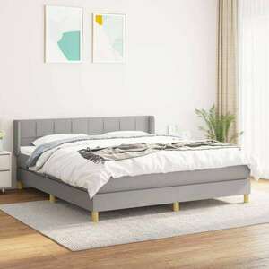 vidaXL világosszürke szövet rugós ágy matraccal 160 x 200 cm kép