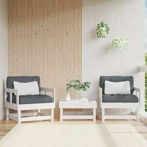 vidaXL 2 db fehér tömör fenyőfa kerti szék párnákkal kép