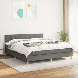 Sötétszürke szövet rugós ágy matraccal 160 x 200 cm kép