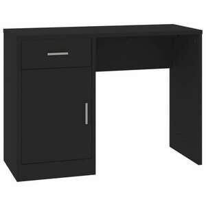 Fekete faanyag fiókos/rekeszes íróasztal 100x40x73 cm kép