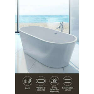 Diplon Nora 170 cm es szabadon álló akril fürdőkád kép