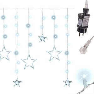 LED csillagfüggöny lámpák 2.5m 138LED hideg fehér kép