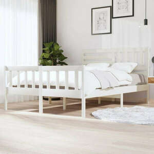 vidaXL fehér tömör fa ágykeret 140 x 200 cm kép