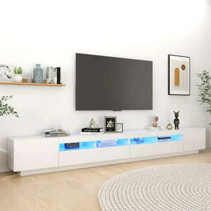 vidaXL magasfényű fehér TV-szekrény LED-lámpákkal 300 x 35 x 40 cm kép