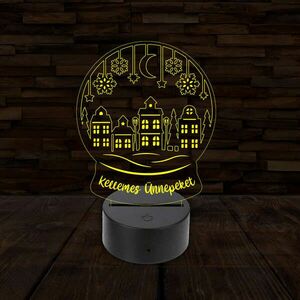 3D LED lámpa - Város hógömbben kép