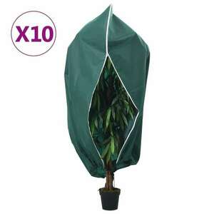 vidaXL 10 db növényvédő huzat cipzárral 70 g/m² 3, 93 x 3 m kép