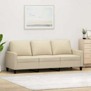 vidaXL 3 személyes krémszínű szövet kanapé 180 cm kép
