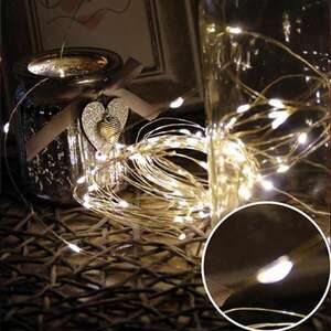 Karácsonyi mikro Ledes meleg fehér Nano fényfüzér, kültérre is! 1... kép