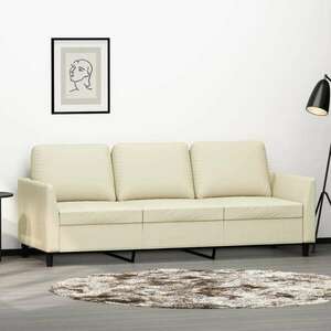 vidaXL 3 személyes krémszínű műbőr kanapé 180 cm kép
