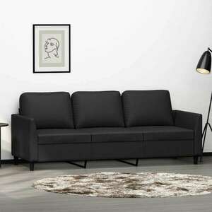 vidaXL 3 személyes fekete műbőr kanapé 180 cm kép