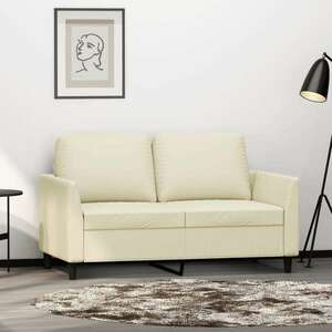 vidaXL 2 személyes krémszínű műbőr kanapé 120 cm kép