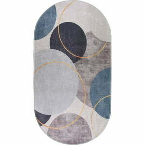 Kék-szürke mosható szőnyeg 60x100 cm Oval – Vitaus kép