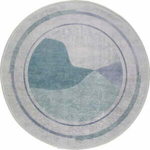 Kék-krémszínű mosható kerek szőnyeg ø 120 cm Yuvarlak – Vitaus kép