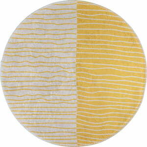 Sárga-krémszínű mosható kerek szőnyeg ø 80 cm Yuvarlak – Vitaus kép